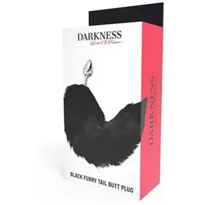 Darkness Bondage Anal Plug Argent 8cm avec queue Noir 1pc pas cher