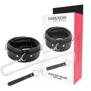 Comparateur de prix : Collier en Cuir Rembourré avec Laisse en Chaîne - DARKNESS