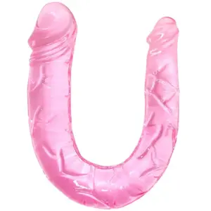 Double Dong Translucide 30,5 cm - Gode Compact 2 en 1 - RoseVendu parplaisir-up