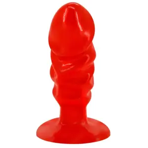 Baile Unisex Anal Plug With Suction Cup Red 1ut