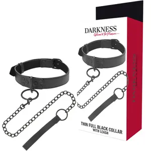 Comparateur de prix : Collier BDSM Avec Chaîne et Anneau Sécurisé DARKNESS - Noir