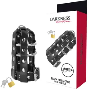DARKNESS JAULA CASTIDAD CUERO CON CANDADO pas cher