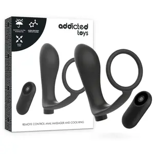 Addicted Toys Anneau avec Télécommande Rechargeable Noire Plug 1ut pas cher