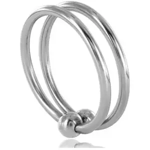 Anneau Double Glan en Acier 32mm - Plaisirs Intenses pas cher