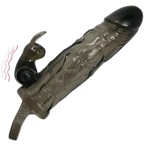 Couvre-pénis Brave Man avec Rabbit Vibrant 16. - NoirVendu parplaisir-up
