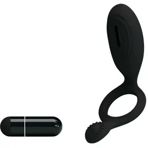Anneau Vibrant Ethel avec Stimulation Clitoridienne - NoirVendu parplaisir-up