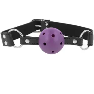 Comparateur de prix : Ball Gag Respirant KINK avec Double Rivet, Ajustable 42-58 cm - Violet