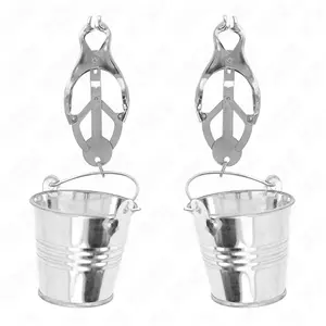Pinces à seins trifoliées japonaises avec seau argent KINK pas cher