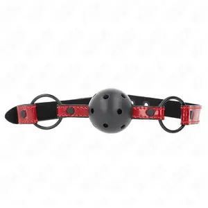 Comparateur de prix : Boule en cuir brillant 4,5 cm avec sac de rangement ajustable Découvrez la gamme de gags KINK, conçue pour intensifier vos expériences BDSM avec style, sécurité et confor...