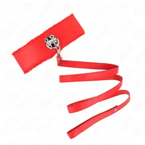 Comparateur de prix : KINK Collier avec Laisse 116 cm Clous Argentés Modèle 4 Rouge Ajustabl...