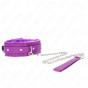 KINK Collier avec Laisse 65 cm et Restrictions Violet pour Domination ... pas cher