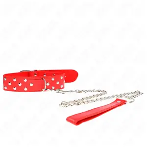 Comparateur de prix : Collier Rivet Anneau avec Ceinture Ajustable 65 cm KINK - Rouge