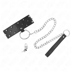Comparateur de prix : Collier avec Laisse 65 cm Clous Argentés Modèle 5 Réglable 36-43 cm