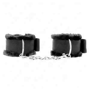 Comparateur de prix : KINK Appui-Poignets Doublés de Fourrure Noir Ajustables 17-31 cm x 7 c...