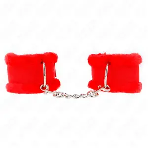 Comparateur de prix : KINK Appui-Poignets Doublés de Fourrure Rouge Ajustables 17-31 cm x 7 ...