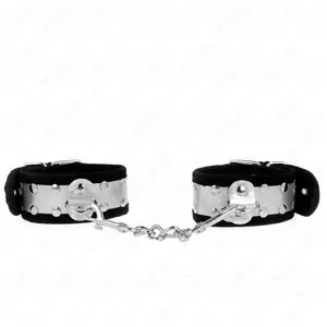 Comparateur de prix : Appui-Poignets Fins Noir / Argent 30x4 cm pour BDSM et Well-being