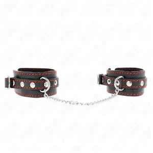 KINK Bracelets de Retenue Poignets Noirs Doublure Rouge Réglables 14-2... pas cher