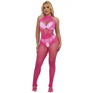 SUBBLIME Sublime Bodystocking Résille et Dentelle Sans Fourrure avec C... pas cher