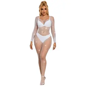 Comparateur de prix : Sublime Bodystocking Résille avec Losanges Manches Longues - TU