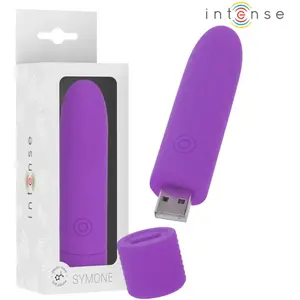 INTENSE Vibromasseur Bullet Symone Rechargeable USB 8 Modes Violet 10x...Vendu parplaisir-up