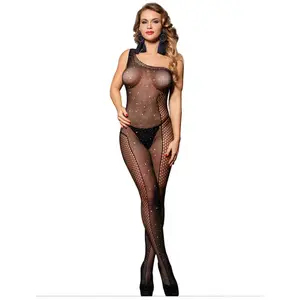 SUBBLIME Sublime Bodystocking Asymétrique Épaule Réseillée avec Diaman... pas cher
