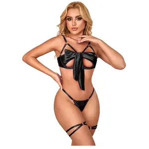 Comparateur de prix : Ensemble Lingerie Sensuelle avec Noeud Noir Réglable SUBBLIME - L/XL