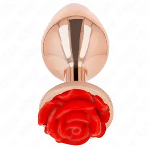 Comparateur de prix : Plug Anal Élégant en Métal Rose avec Rose Rouge - KINK - Rouge