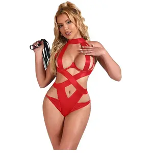 Body Licol Sexy avec Harnais Noir de SUBBLIME pour une allure provocan... pas cher