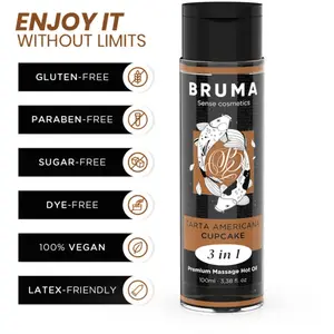 BRUMA Huile de Massage Premium Effet Chaleur Saveur Cupcake 3 en 1 pas cher