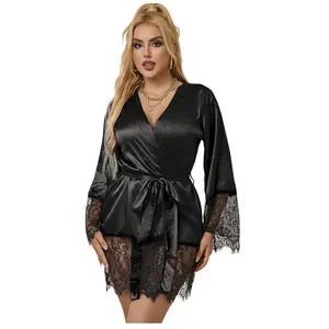 Comparateur de prix : Pyjama Dentelle Élégant Sublime avec String Noir S/M - L/XL