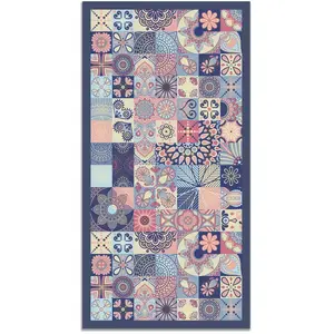 Comparateur de prix : Panorama Tapis vinyle carreaux ciments cuisine rose 60x110cm