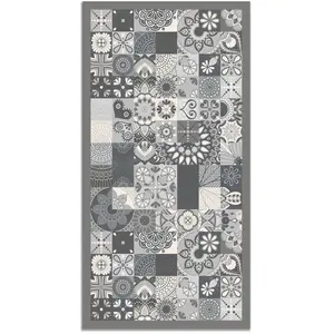 Comparateur de prix : Panorama Tapis vinyle carreaux ciments cuisine gris 80x250cm