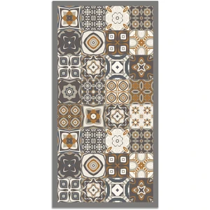 Comparateur de prix : Tapis Vinyle Panorama Carreaux de Ciments Orange 80x200 cm - Tapis pou...