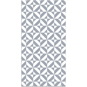 Home and Living Tapis vinyle forme géométrique bleue 140x200cm pas cher