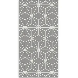 Home and Living Tapis vinyle lignes d'étoiles grises 140x200cm pas cher