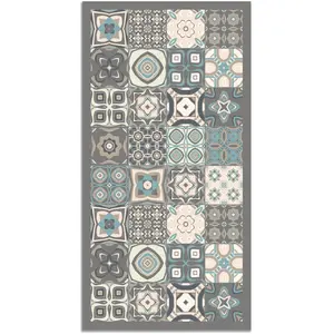 Comparateur de prix : Panorama Tapis vinyle carreaux ciments bleu 140x200cm