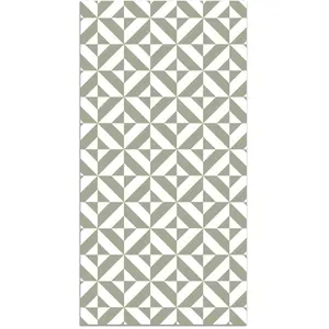 Home and Living Tapis vinyle forme géométrique verte 80x300cm pas cher