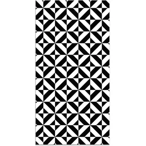 Tapis Vinyle Panorama Géométrie Noir 60x110 cm - Tapis pour Cuisine, Bureau et Salon en PVC