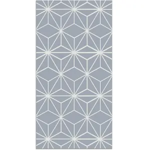 Home and Living Tapis vinyle lignes d'étoiles bleus 80x150cm pas cher