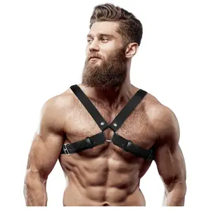 Comparateur de prix : Harnais de Poitrine Réglable en Éco-Cuir avec Croix Bulldog pour Homme...