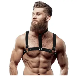 Comparateur de prix : Harnais de Poitrine Réglable en Éco-Cuir avec Collier pour Hommes - TU