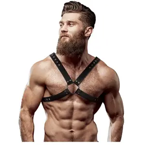 Comparateur de prix : Harnais en Cuir Écologique pour Hommes avec Poitrine Croisée et Sangle...