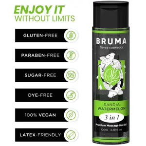 Comparateur de prix : Bruma Huile Massage Premium Effet Chaleur Pastèque 3 en 1 100ml