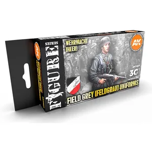AK Interactive AK Acrylics 3Gen FIGURE SET AK11627 GERMAN FIELD GREY UNIFORMS 3G (6x17ml) pas cher
