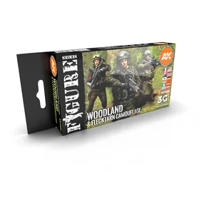 AK Interactive AK Acrylics 3Gen FIGURE SET AK11632 MODERN WOODLAND AND FLECKTARN CAMOUFLAGES 3G (6x17ml)