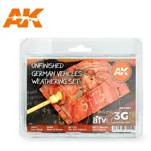 UNFINISHED GERMAN VEHICLES WEATHERING SET  - AK Interactive Consommable pour maquettes  - AK11651 Vendu paramazon