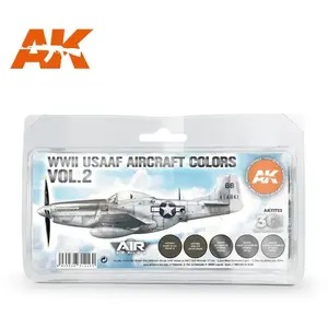 Peinture WWII USAAF AIRCRAFT COLORS VOL.2 SET 3G  - AK Interactive Peinture à maquette acrylique  - HB-AK11733 