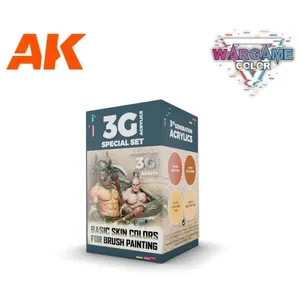 AK interactive AK Acrylics 3Gen WARGAME SET AK1075 BASIC SKIN COLORS (4x17ml)