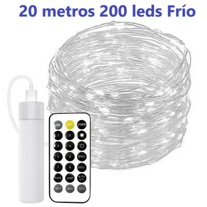 Guirlande lumineuse rechargeable usb 20m 200leds froid avec télécomman...
