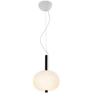Comparateur de prix : LEDsC4 ILARGI-Suspension LED Verre/Bois dimmable Ø23cm